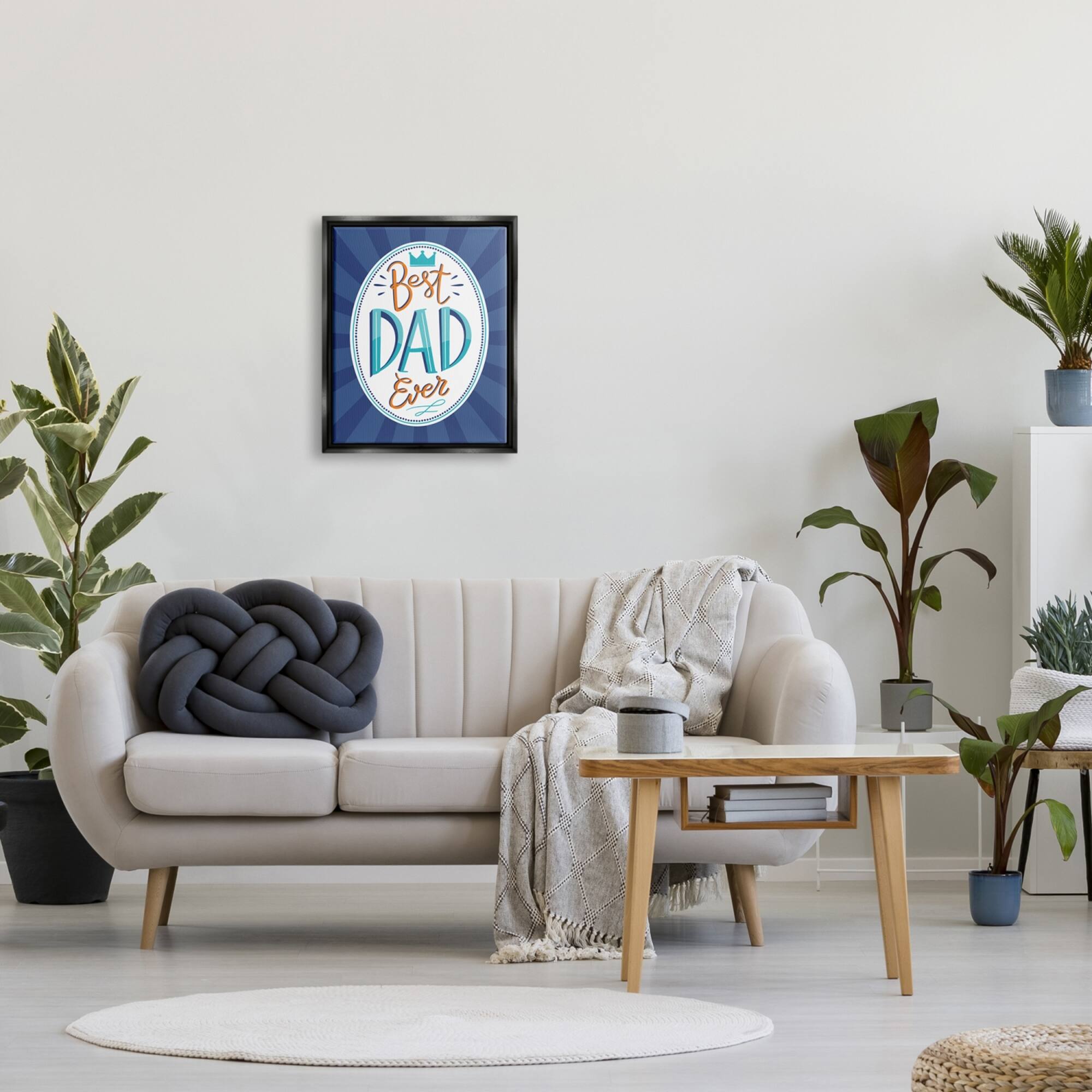 Stupell Industries Best Dad Ever Striped Phrase Floater Framed Art